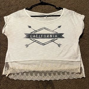 Hollister white lace crop top xs
